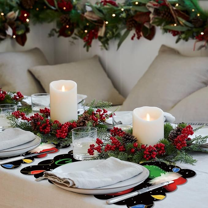 50PCS Merry Christmas Paper Placemats Disposable Xmas Winter Holiday Table Mats - Image 4