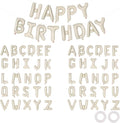 65 Pcs Cream Happy Birthday Balloons, 2 Sets A-Z Cream Letters Foil Balloons by Unknown