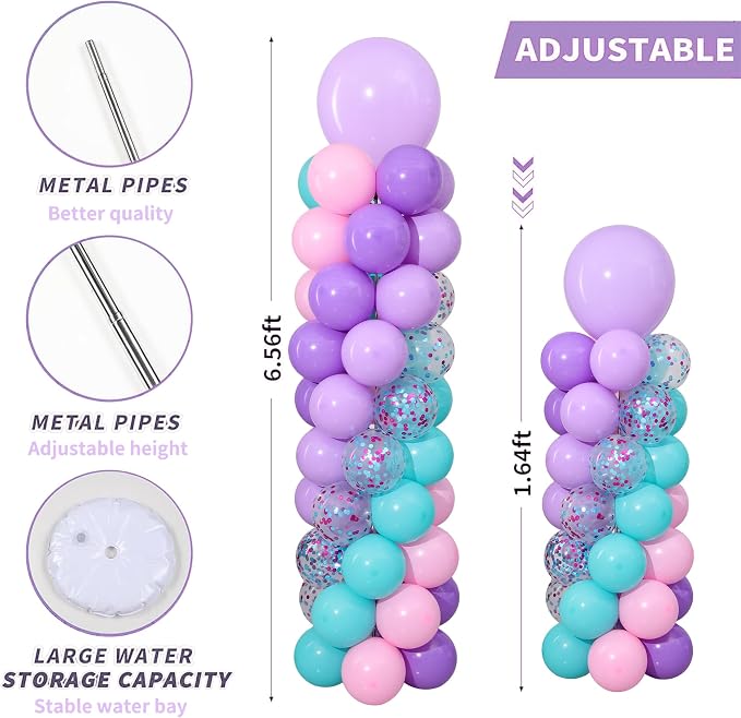Pink and Purple Balloon Column Stand Kit Set of 2 - Image 2