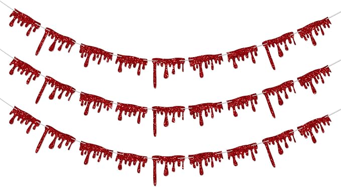 Red Blood Drop Banner for Halloween Party Decorations Supplies Scary Halloween - Image 2