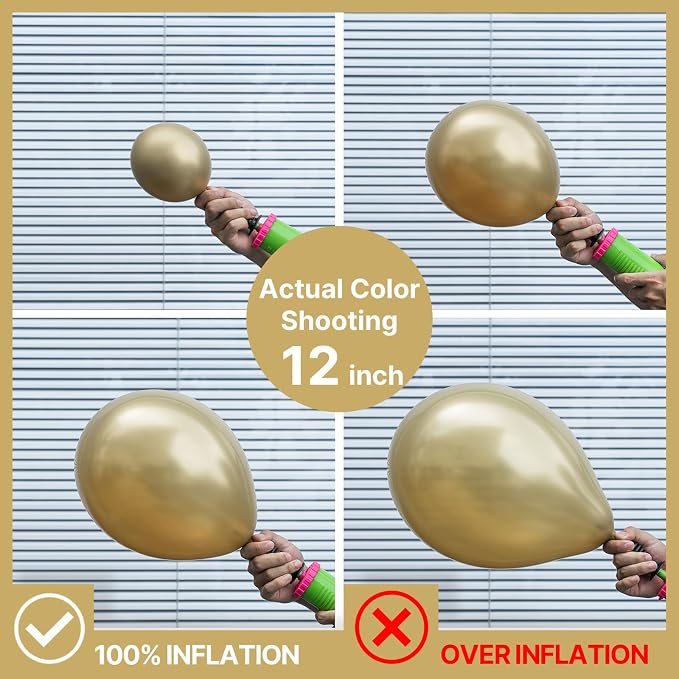 PartyWoo Metallic Gold Balloons 50pcs Chrome Gold Color 12 Inch | Balloons - Image 3