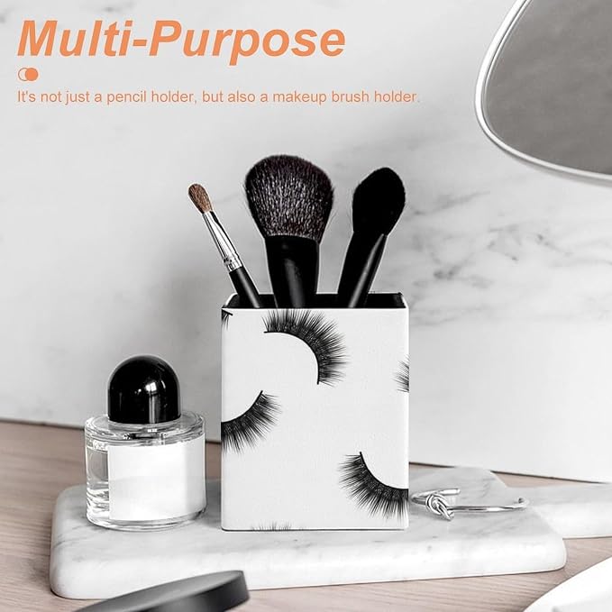 Pen Holder Black Eyelash White, Desk Accessories Pencil Cup - Image 6