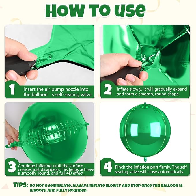 12Pcs Green Round Balloons Foil, Big Metallic Green Foil Balloons - Image 7