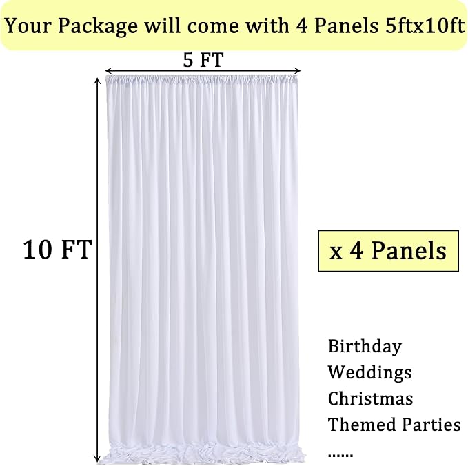 20ftx10ft White Backdrop Curtains - Image 6