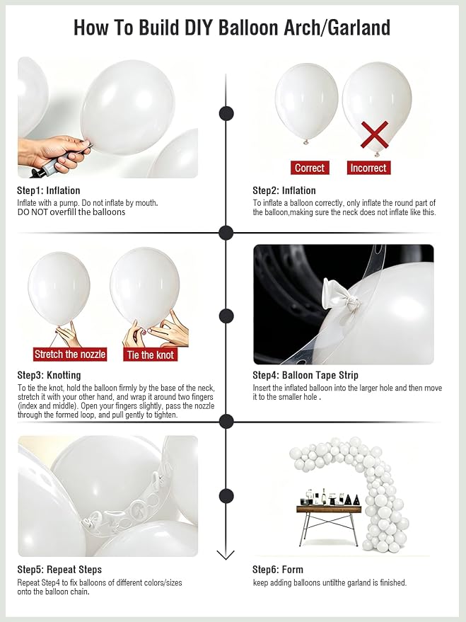 White Balloons 12 Inch 60 PCS White Latex Balloons - Image 4