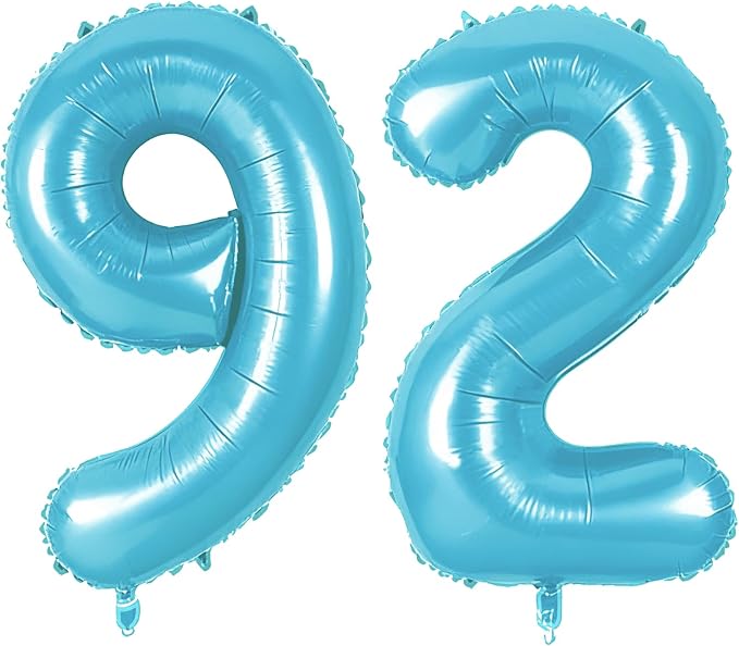 Number 92 Balloons for 92nd Birthday Party Decorations, 0-100 Large No.92 by Joycard