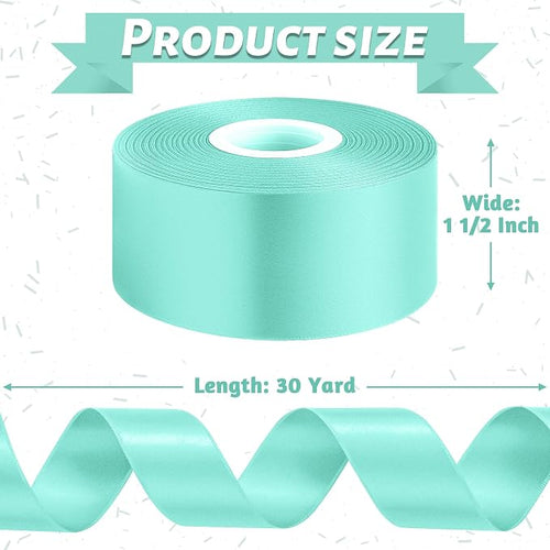 1 1/2In 30Yards Mint Blue Ribbon - Image 2