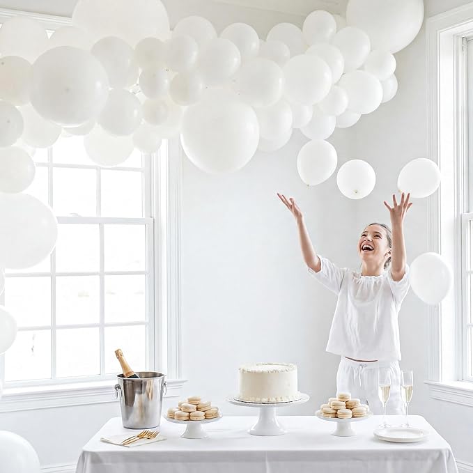 White Balloons, Baby Shower, Anniversary, Graduation, Wedding Decorations - Image 8