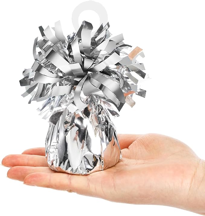 Frcctre 24 Pack Balloon Weights Metallic Silver Anchors Balloon Holder Foil - Image 4