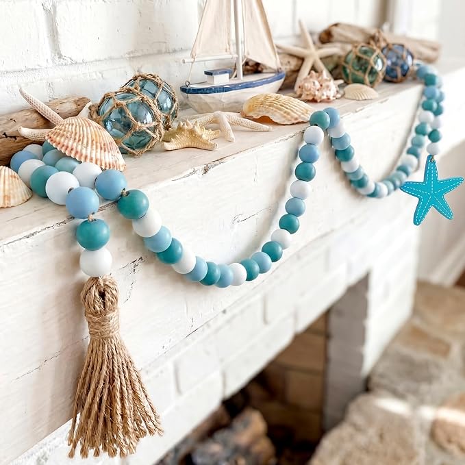 Janinka 2 Pcs Farmhouse Seashell Bead Garland - Image 4