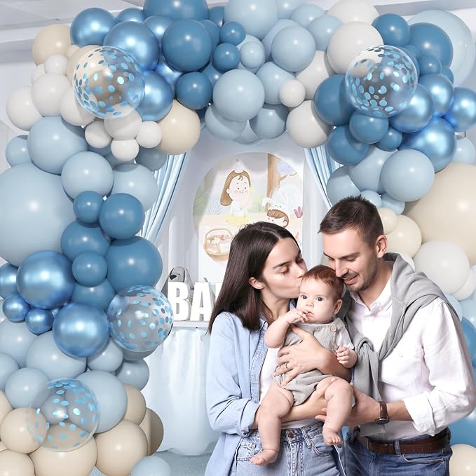 157Pcs Dusty Blue Balloons Garland Arch Kit Different Size | Baby Light - Image 3
