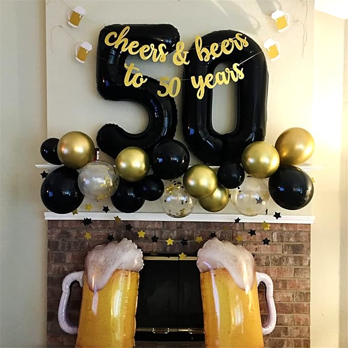 Black 5 Balloons, 40 Inch Large Foil Number Balloons Set 0-9, Self Inflating - Image 5