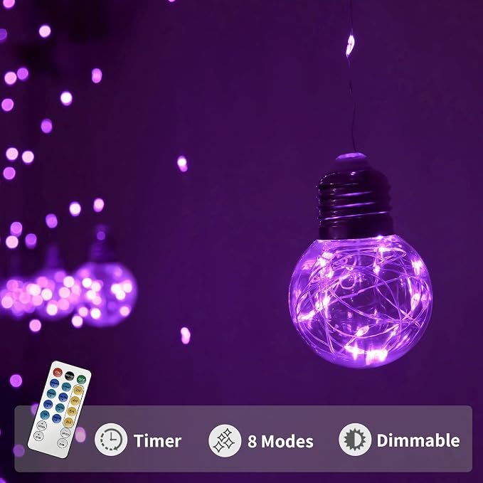 YOLIGHT Wishing Ball Curtain Lights 200 LED Window Curtain String Lights - Image 5