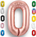 Rose Gold Number Balloon 0 Mylar Foil Macaron Balloons 16 inch by Unknown