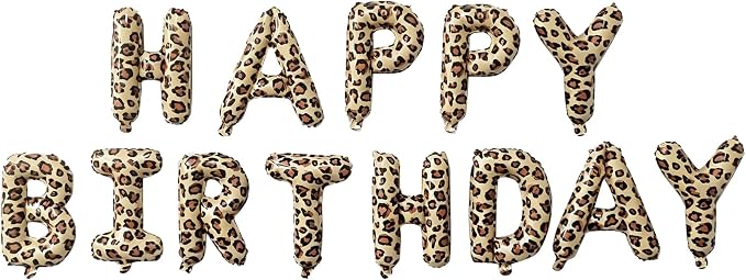 Leopard Print Happy Birthday Letters Decorations Balloon 16Inch Cheetah Letter by Unknown