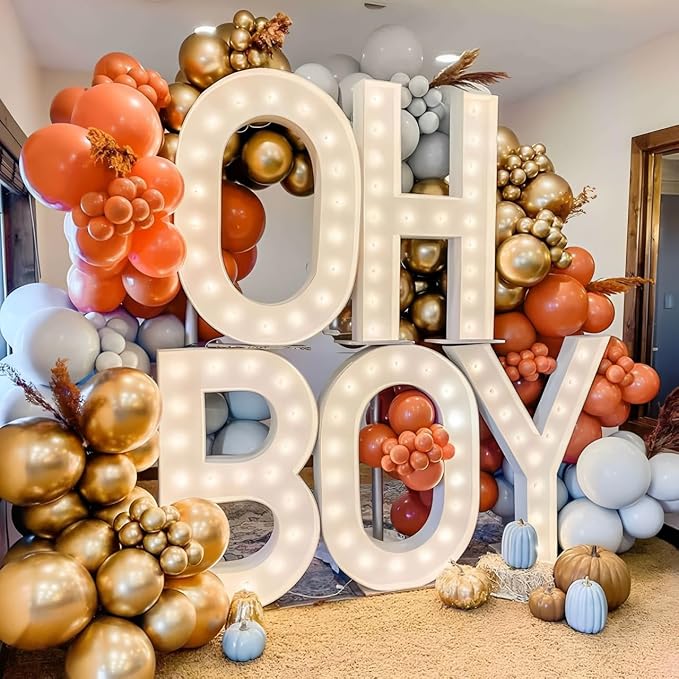 Fall Thanksgiving Balloon Arch Kit 137PCS Dusty Blue and Burnt Orange Balloon - Image 6