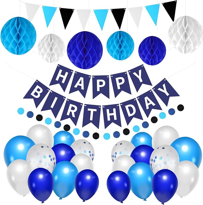 33 Packs Birthday Party Decorations, Happy Birthday Hanging Banner Circle Dot by Unknown