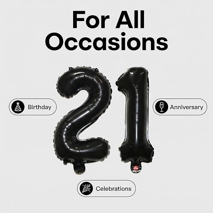20 Pieces Foil Mylar Number Balloons 0 to 9 Set - Image 5