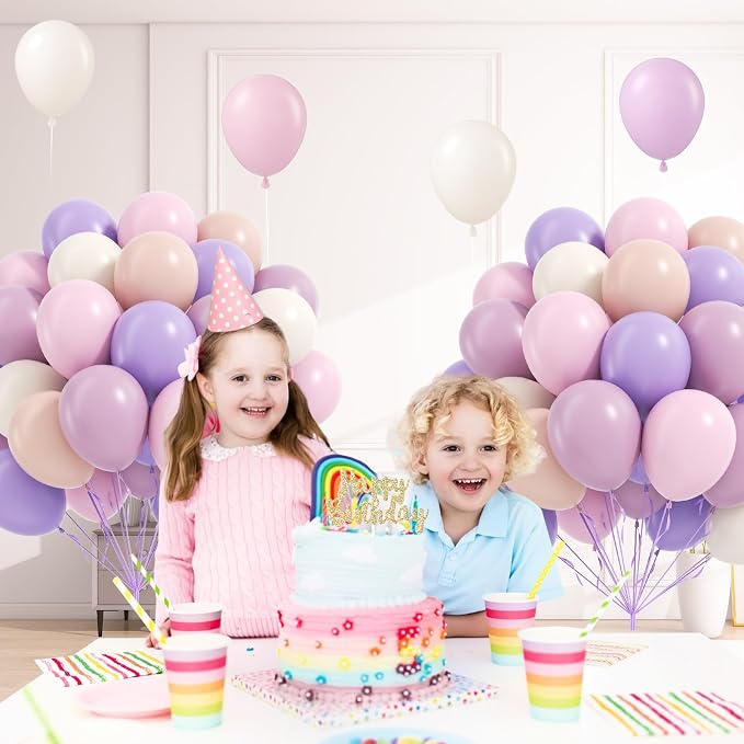 60pcs Pink and Purple Balloons 12inch - Image 6