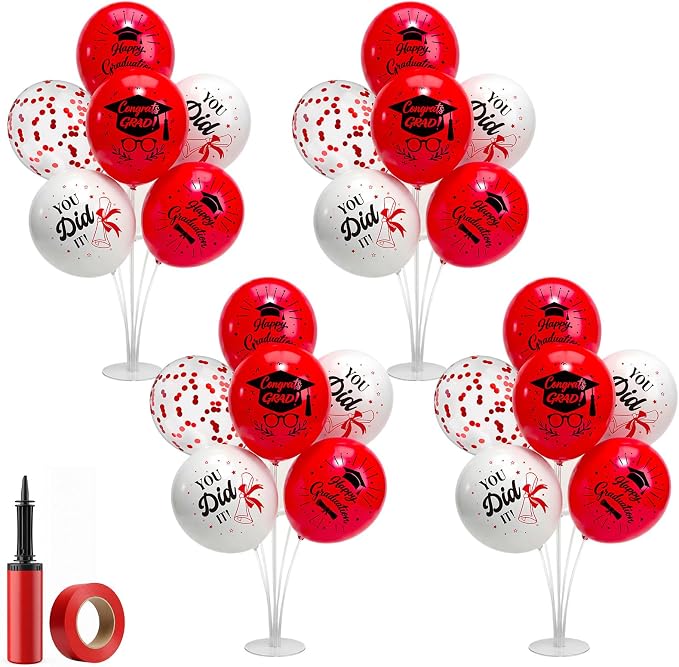 Foilswirl 4 Sets Graduation Party Balloons 2026 Congrats Grad Table by Foilswirl