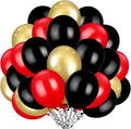 TecUnite 100 Pcs Red Black Gold Latex Balloons 13 Inch Colorful Round Balloons by TecUnite