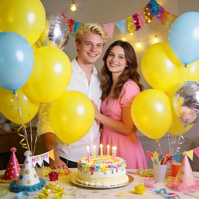 110pcs Yellow Balloons 12 Inch - Image 4