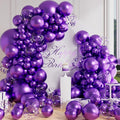 AULE 100Pcs Metallic Purple Balloons 18/12/10/5 Inch Different Sizes | Chrome by AULE