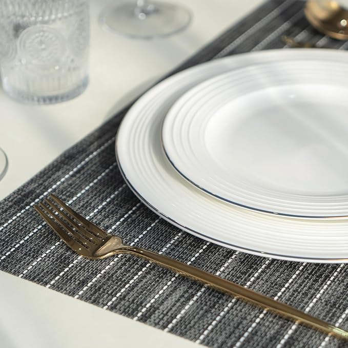 Placemats Set of 6 Vinyl/Plastic Woven Place Mats - Image 7