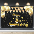 HAMIGAR 6x4ft Happy 8th Anniversary Banner Backdrop by HAMIGAR
