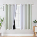 Sage and Greyish White Blackout Curtains 45 Inch Length, Light Blocking by ESTELARTEXTILER