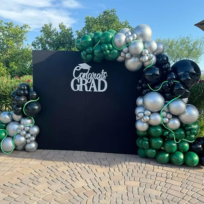Dark Green Black Silver Balloon - Image 6