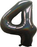 Jonhamwelbor 40 Inch Laser Black 4 Balloon Number Foil Mylar Giant Balloon by Jonhamwelbor