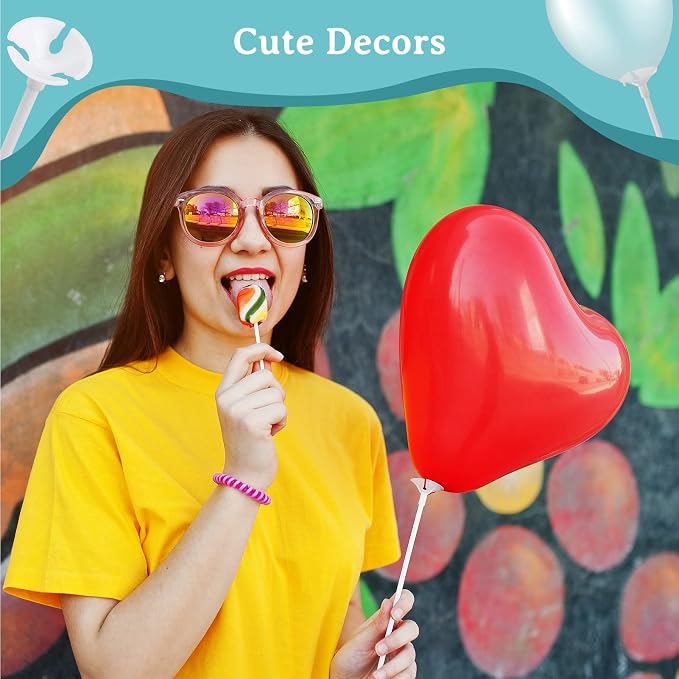 PP OPOUNT 35 Pieces Balloon Sticks, 12.6 inches Plastic Balloons Sticks | - Image 6