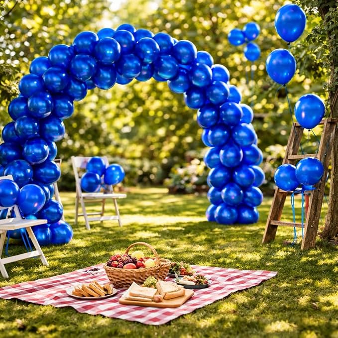 Royal Blue Balloons 100 Pack, 12 Inch Round Latex Helium Blue Balloon, - Image 8