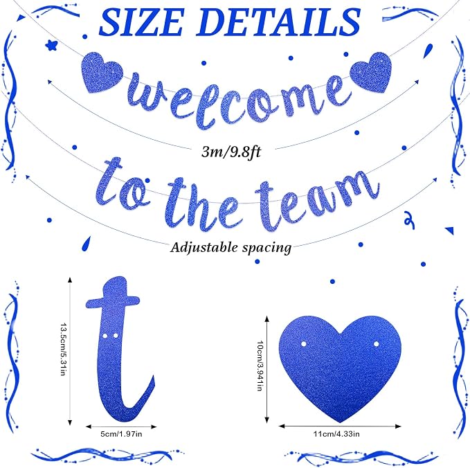 Welcome to the Team Banner Pre-Strung No DIY, Glitter New Employee Welcome - Image 2