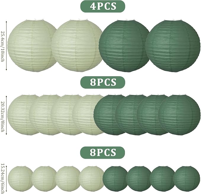 20Pcs Paper Lanterns Decorative - Image 3