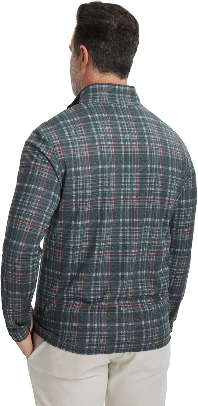 M MAELREG Quarter Zip Golf Pullover Men Dry Fit Long Sleeve Performance Wicking 1/4 Zip Full Print Pullover Mens Sweatshirt