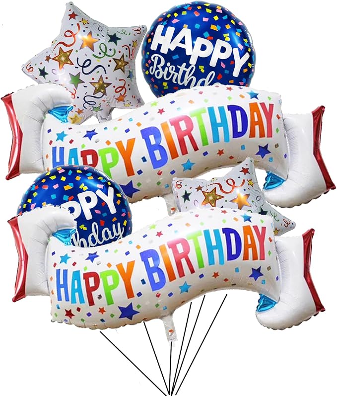 Birthday Decoration Set Colorful Happy Birthday Banner Balloon by OSAMUHA