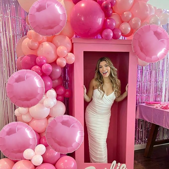 TONIFUL 30Pcs 18 Inch Round Balloons Large Pink Round Shape Foil Ballons Big - Image 3