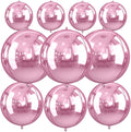 10Pcs Pink Round Foil Balloons, Metallic Light Pink Foil Baloon by FunHot