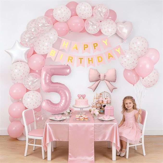 5th Pink Bow Birthday Decorations - Image 3