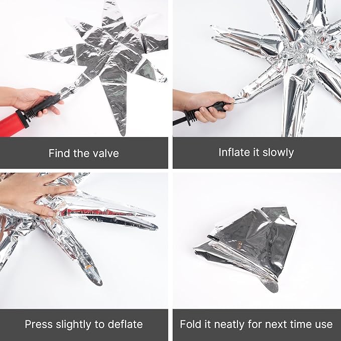 PartyWoo Metallic Silver Star Balloons 110pcs Different Sizes 18 12 10 5 Inch - Image 6