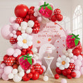 Strawberry Balloon Arch Garland Kit, Berry First Birthday Decor | 137 Pcs Pink by Haolongfa