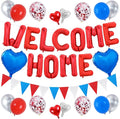 TONIFUL 16 Inch Red Welcome Home Foil Letter Balloon Banner Decoration Kit | by TONIFUL