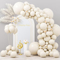 Voircoloria 130pcs White Sand Balloons Garland Arch Kit, 18 12 10 5 Inch | by Voircoloria