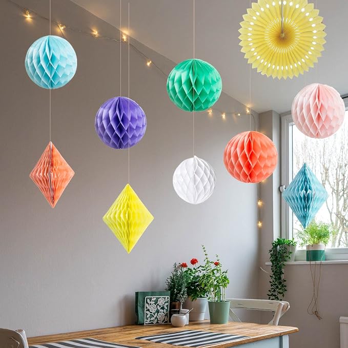 20Pcs Multi-Color Paper Honeycomb Decoration Kit - Image 4
