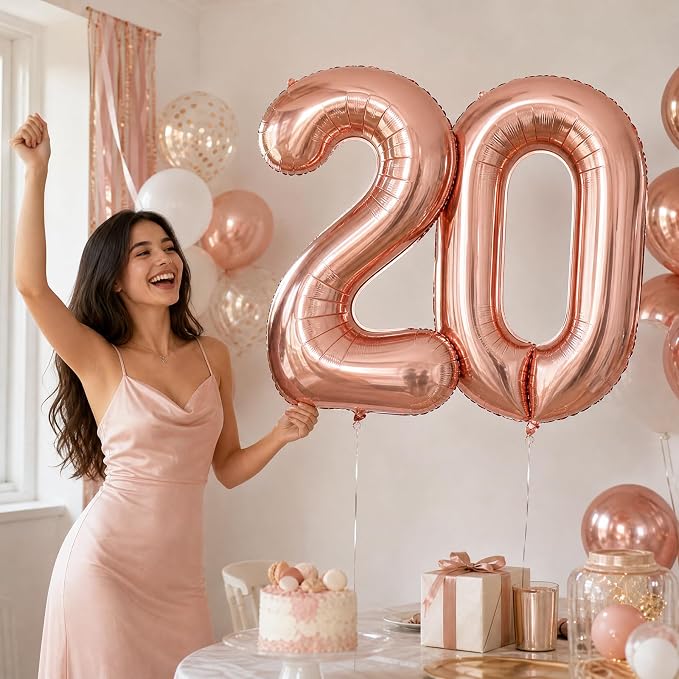 40 Inch Rose Gold Number 0 Balloon, Giant Number Balloons, Birthday Decor | - Image 4