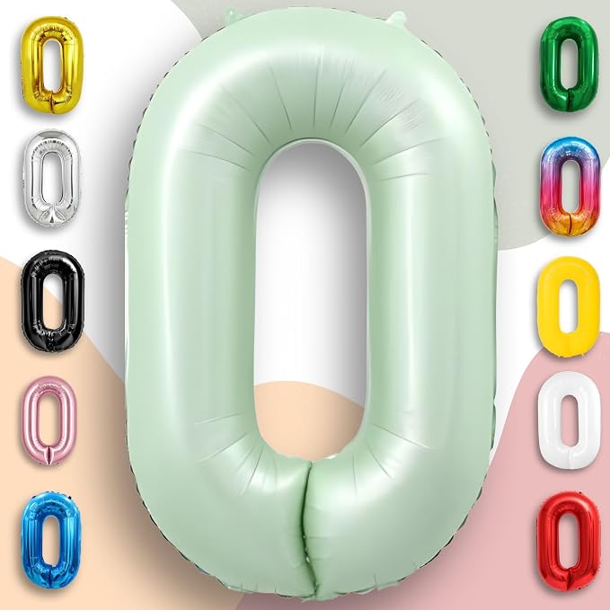 Green Number Balloon 0 Mylar Foil Balloons 32 inch - Image 5