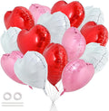 TONIFUL 30 Pcs 18 Inch Red Pink White Heart Shape Foil Mylar Balloons | Helium by TONIFUL
