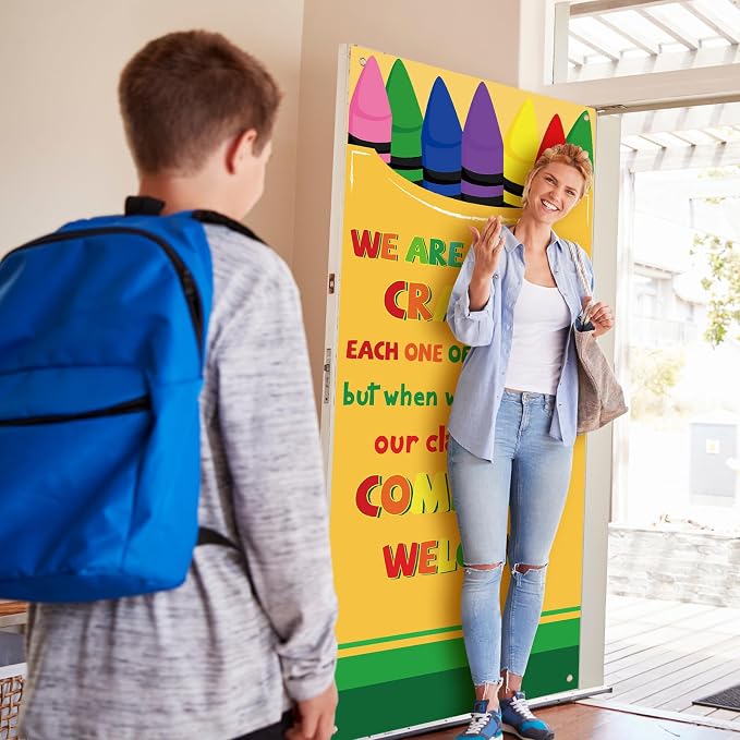 HunnmingRe Crayon Themed Classroom Decor Crayon Banner Door Cover First Day of - Image 7